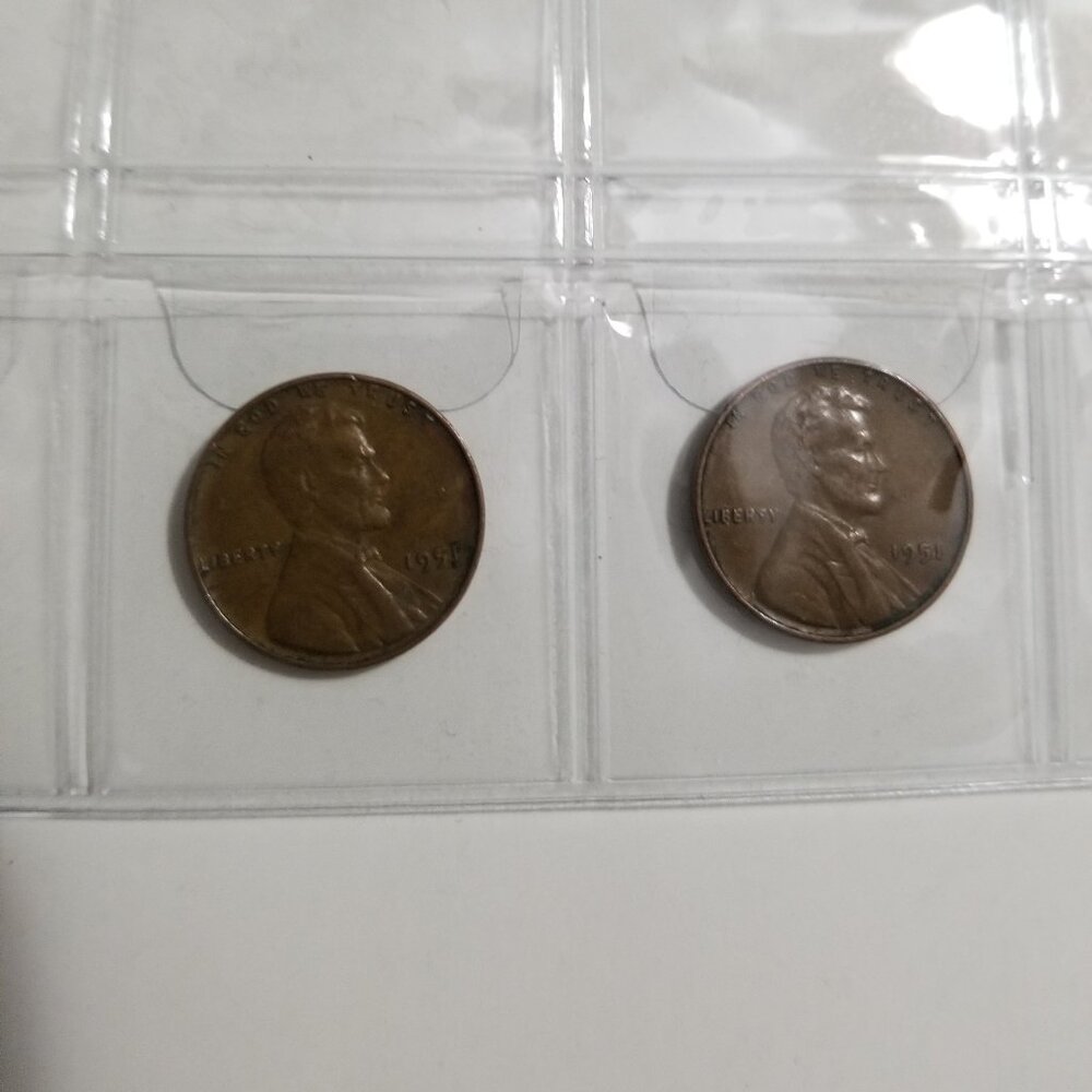Rare: The 1951 (no-mint) Wheat Head Penny (Two 1951 no-mint)